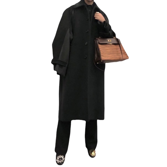 CÉLINE DARK GRAY WOOL & CASHMERE OVERSIZED COCOON COAT SIZE 38 PHOEBE PHILO - Picture 10 of 10